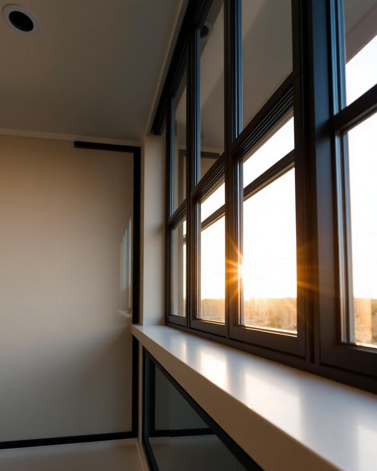 Close-up of newly installed dual-pane window
